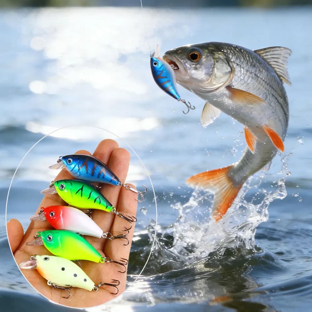 1Pc 6cm 6.9g Fishing Recall Crankbait Wobblers Artificial bait Dura Bass Pike Treble Hook Fishing Equipment Isca Fishing