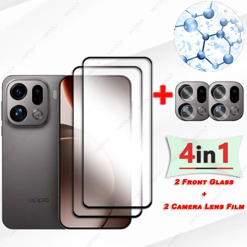 Vetro temperato per Oppo Find X9 Pro Protezione schermo in vetro per Oppo Find X9 Pro Black Edge Pellicola protettiva Protezione per obiettivo fotocamera