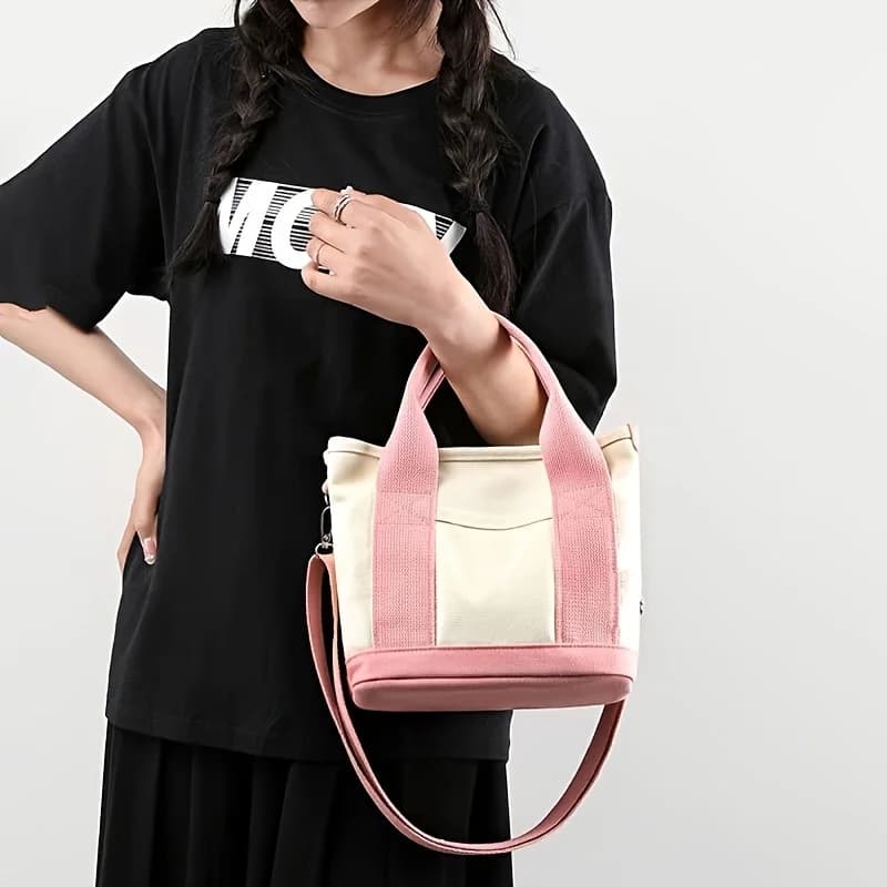 Nuova borsa da donna in tela, borsa bento semplice e alla moda, borsa da donna, tracolla, borsa tote a tracolla
