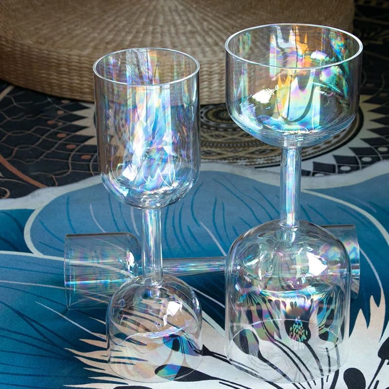 Transparent Handheld Crystal Singing Bowl 10/12/15 Inch Double-headed Large Sound Bowl Yoga Meditation Quartz Terrarium Bowls