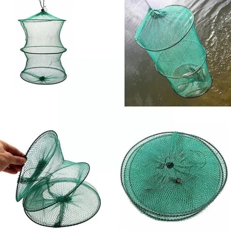 1 pz pieghevole telescopico ad asciugatura rapida rete di Nylon cestino da pesca reti per immersione gabbia per gamberetti attrezzatura da pesca all'aperto attrezzatura per pesce J5A2