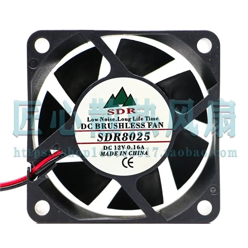 New SDR SDR8025 DC 12V 0.16A 60x60x25mm Cooling Fan for Electronic Devices