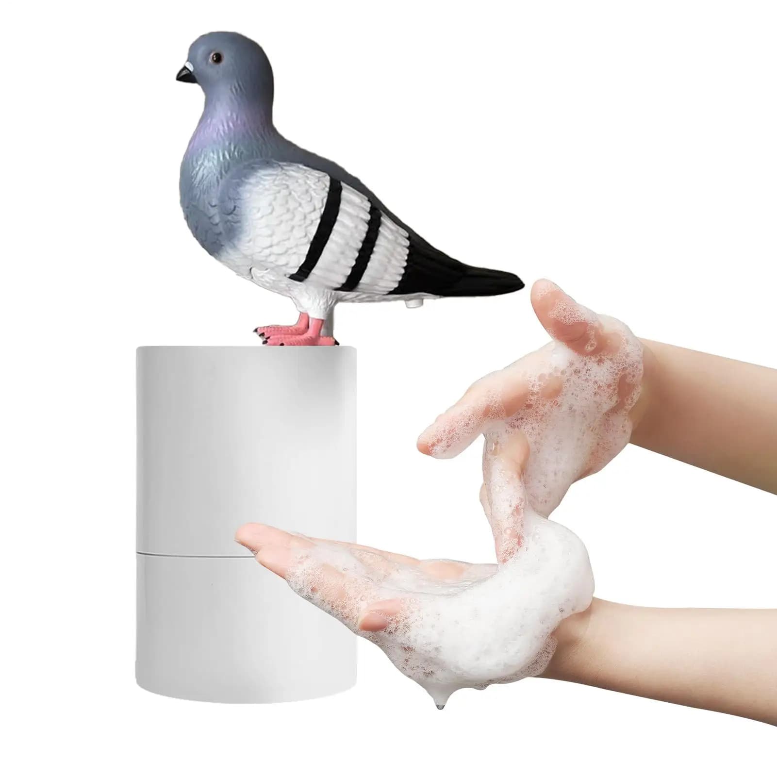 Contenitore per sapone schiumogeno Dispenser automatico di sapone a induzione ricaricabile Alimentazione a batteria Forma di uccello blu/aquila calva Touchless per il bagno