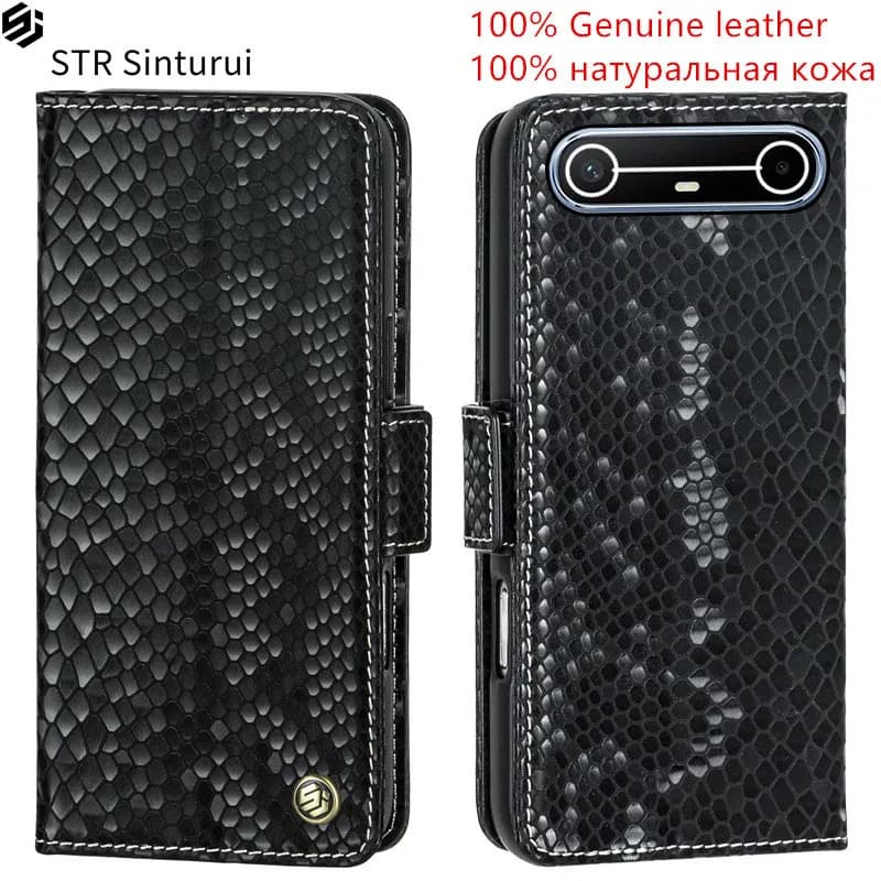 Custodia a portafoglio in vera pelle con motivo a rilievo e slot per carte, antiurto, per Tecno Pova Slim 7 6 Pro Ultra Curve Flip