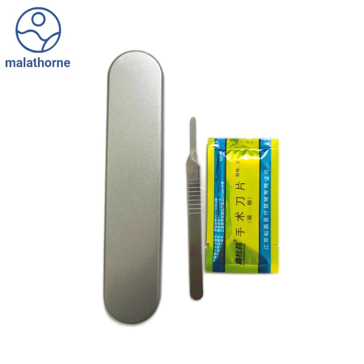 Malathorne Professional Ping Pong Rubber Cutting Knife + 10 sharp blades in safe metal container for assembly of rackets