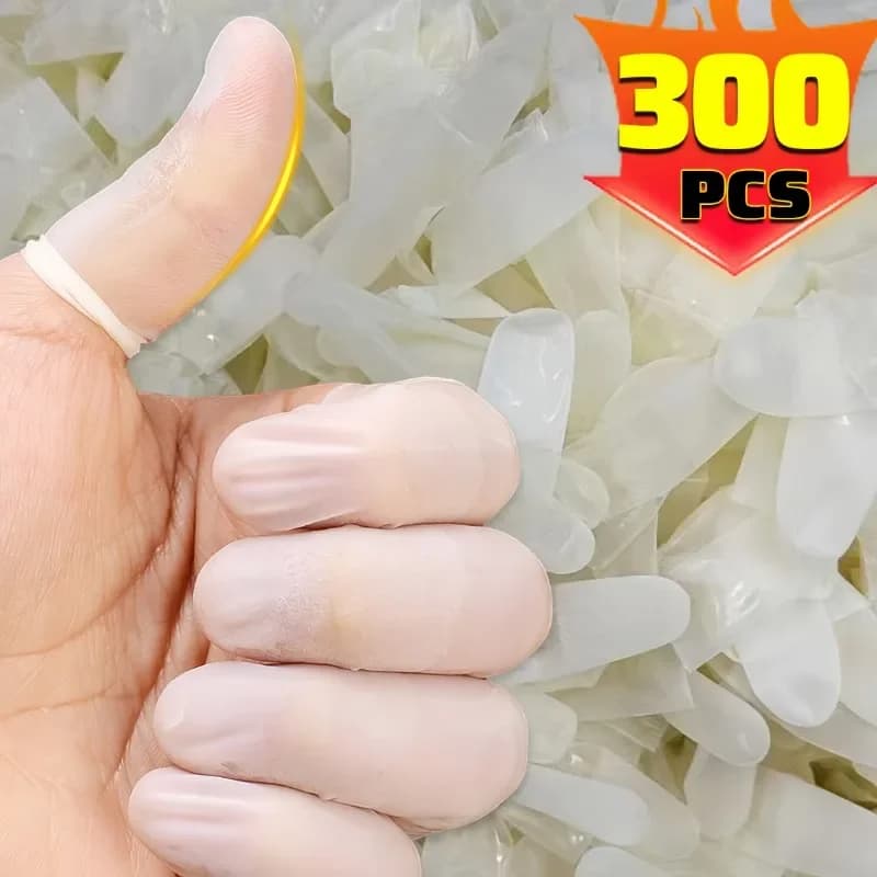 300/50PCS Usa E Getta In Lattice Copertura Dito antiscivolo Antistatico Ditali Protezione Della Punta Del Dito Pollice Manica Guanto Unghie artistiche strumento