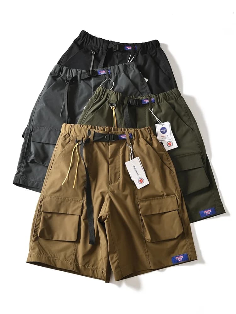 Trendy Summer Men's Shorts Five-Pocket Casual Loose Fit Youthful Energy Style Workwear Pants Breathable Lightweight Cotton