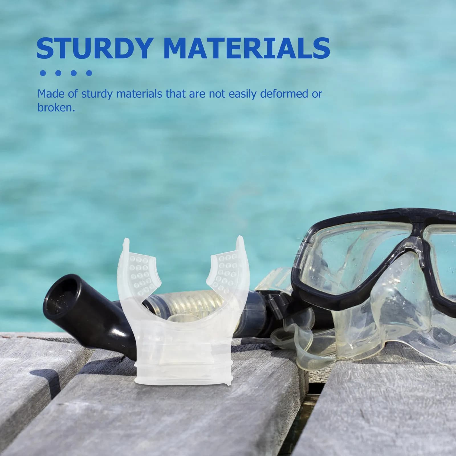 Set of 5 Transparent Snorkel Mouths, Adult Mouth Protection, Diving Equipment and Underwater Breathing