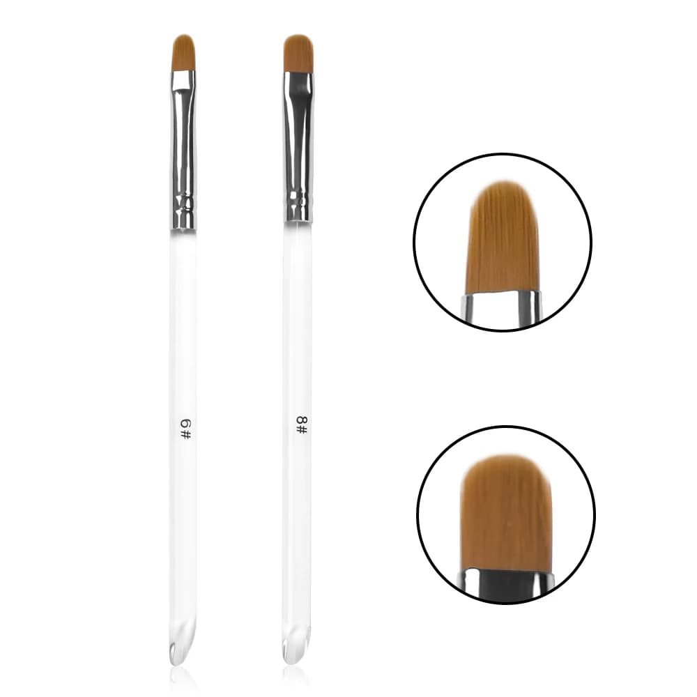 Pennello per nail art Testa tonda Gel UV Suggerimenti per nail art Estensione Penna trasparente Nylon Pittura professionale Disegno Strumento per manicure