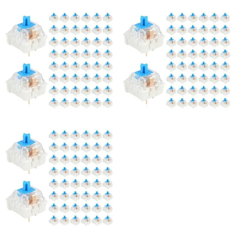 150Pcs Blue Switches,Dustproof And Waterproof, Strong Tactile Feedback With Crisp Clicky Sound, For Mechanical Keyboards