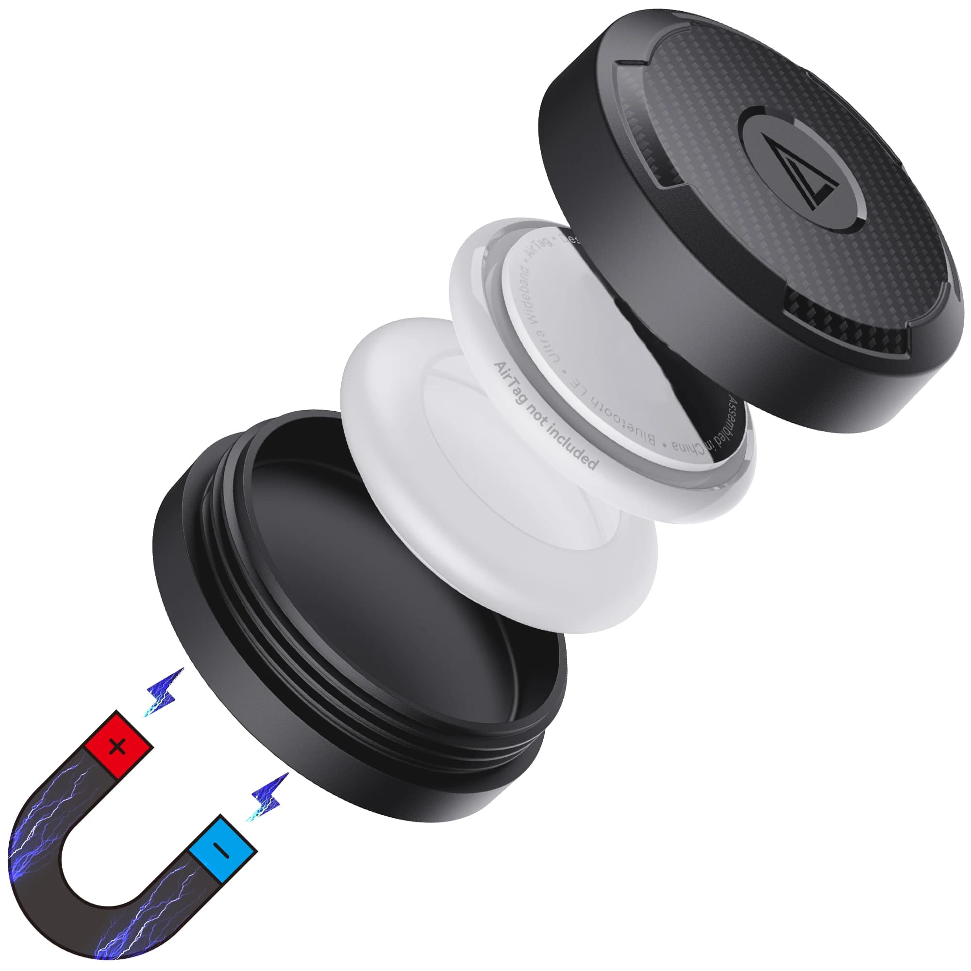 Per Apple Airtag Custodia magnetica Supporto per localizzatore GPS impermeabile Supporto per Airtag Supporto magnetico nascosto per auto, bici, moto