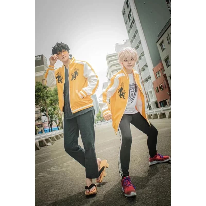 Anime Wind Breaker Choji Tomiyama Cosplay Jacket Embroidery Wigs Halloween Party Cosplay Costumes LOGO Sewing Outcoat
