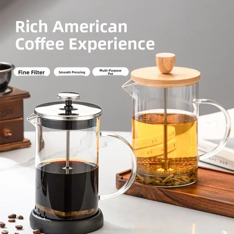 Glass Coffee Press Pot Hand Brew Filter Coffee Maker Milk Frothier Press Tea Pot Positive Rich Brand Dining Table Utensils