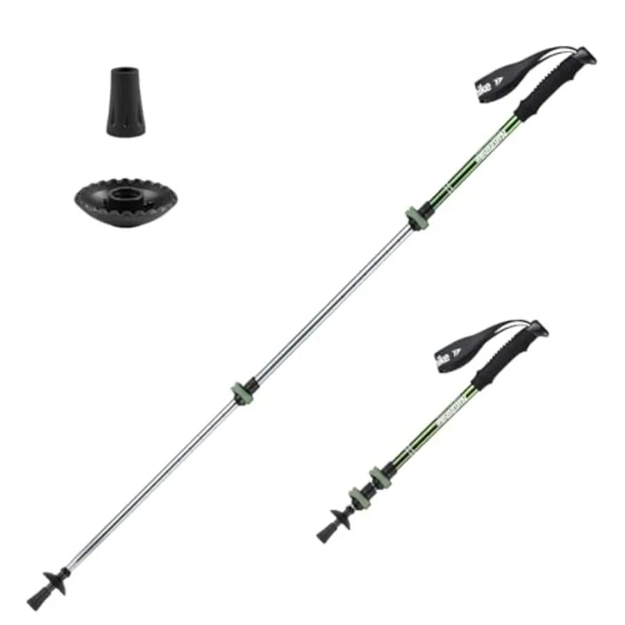 Collapsible Trekking Poles, Adjustable Lightweight Aluminum Hiking Poles, Shock Absorption with Wrist Straps for Hiking and Dai