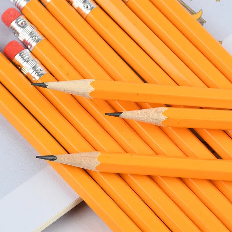 25Pcs HB Pencils Unsharpened Pencils Set Graphite Hexagonal Wooden Erasable with Eraser for Drawing Sketching Writing Office