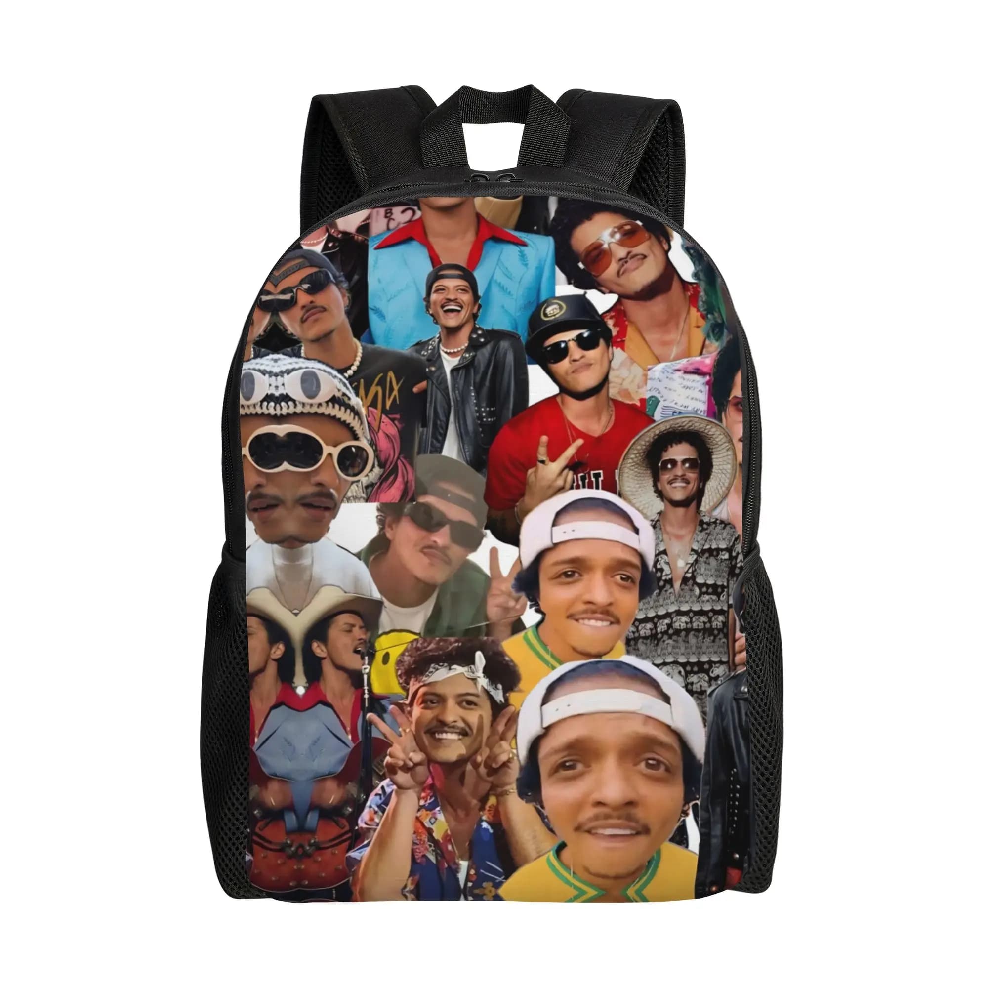 Zaino musicale Bruno Mars per uomo e donna, casual, per scuola superiore, escursionismo, viaggi, borsa a tracolla per laptop con tasca