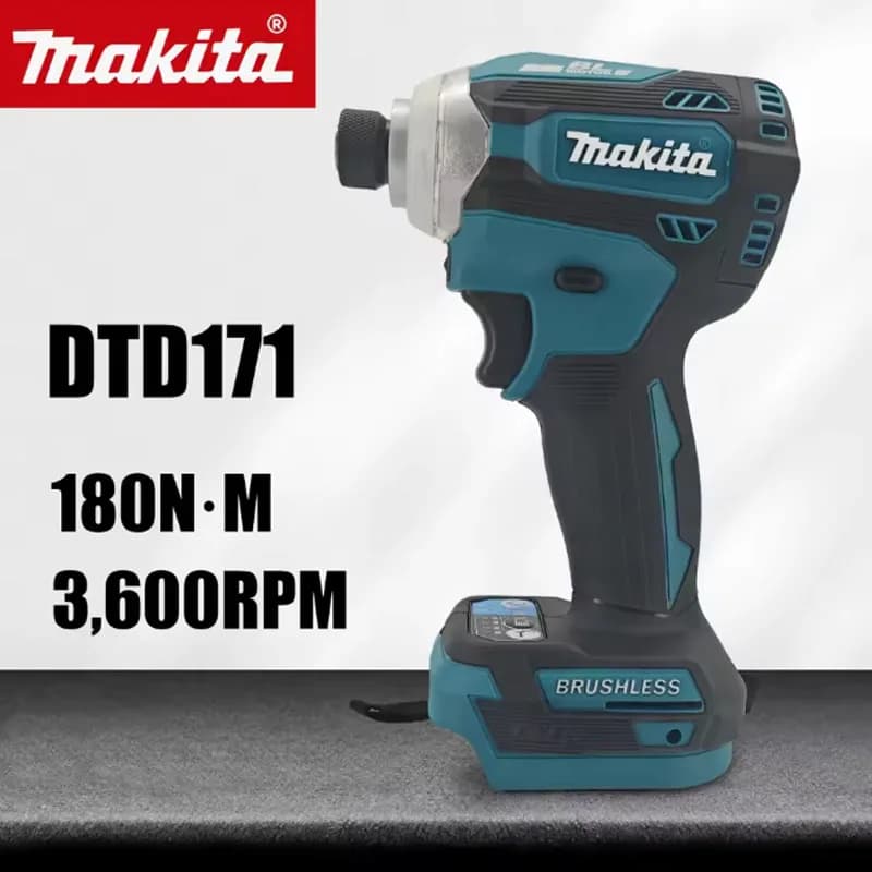 Makita DTD171 Brushless 18V Impulse Screwdriver, Rechargeable Screwdriver with LED Light, Only Body Machine