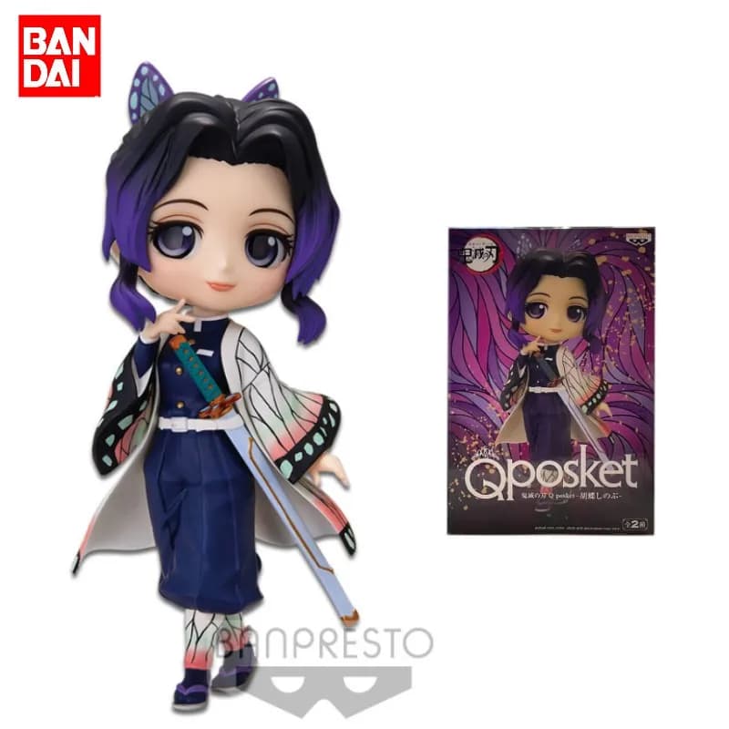 Bandai Originale Demon Slayer Anime Figura Qposket SHINOBU KOCHO Action Figure Giocattoli Per I Bambini Regalo Da Collezione Modello Ornamenti