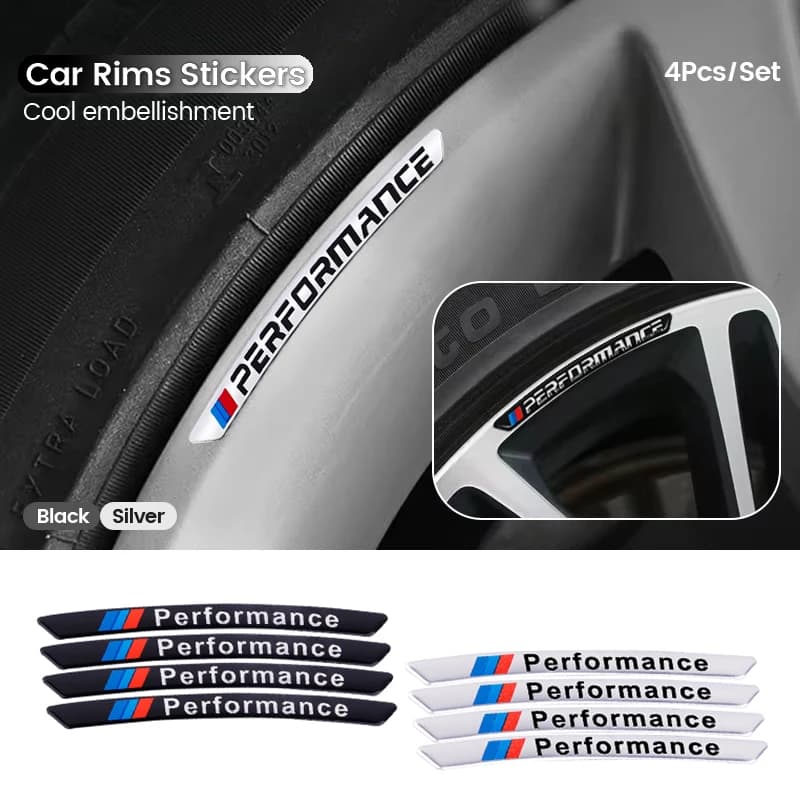 4 pezzi mozzo ruota auto cerchione distintivo adesivi decalcomanie decorative per BMW Performance F40 F10 F45 F20 G30 G20 G32 E70 E46 E39 G32 G30 G20