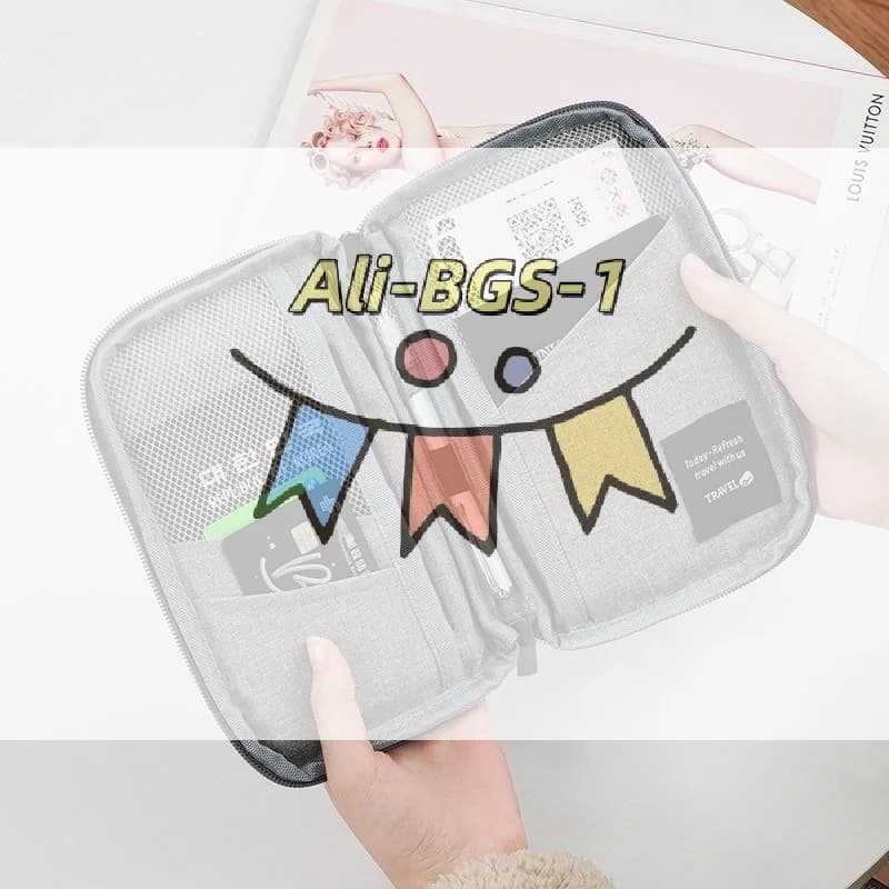 Porta Passaporto Impermeabile da Viaggio con Cerniera Lunga, Portafoglio Multi-Carta, Organizer Familiare, Accessorio
