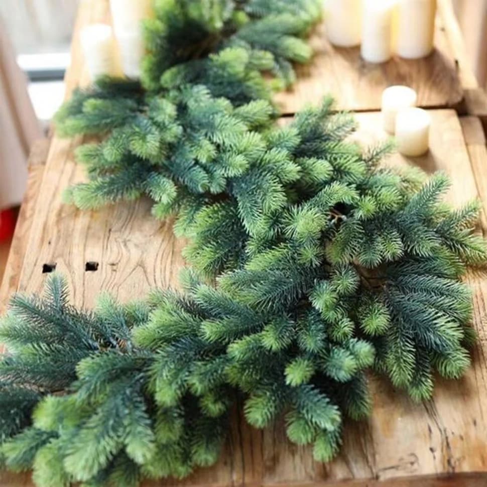 72 Mesh Artificial Green Plants Pine Needle Screw Decorations For Christmas Tree Outdoor Garden Wall Home Edge Festival Wedding Make You