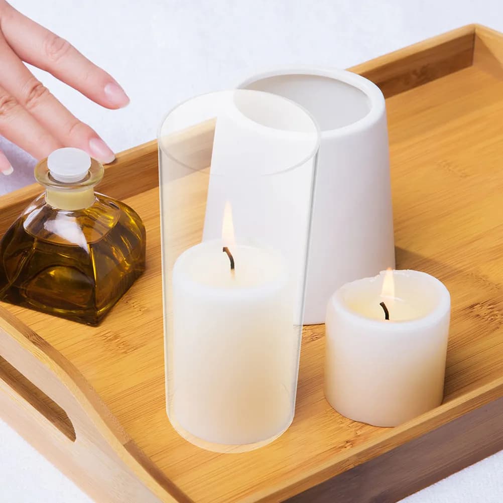 Paralume in Vetro Senza Fondo, Trasparente, Antivento, per Candele a Fiamma Libera, Stile Vintage