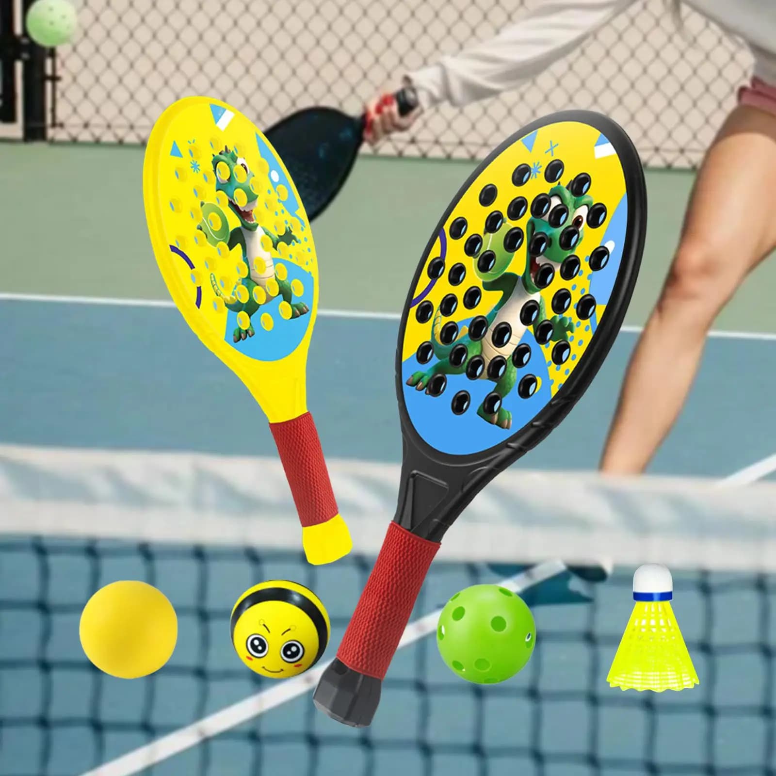 2 pezzi racchette da padel per bambini set di pagaie impugnatura comoda pratica racchette da tennis racchette per principianti allenamento per bambini