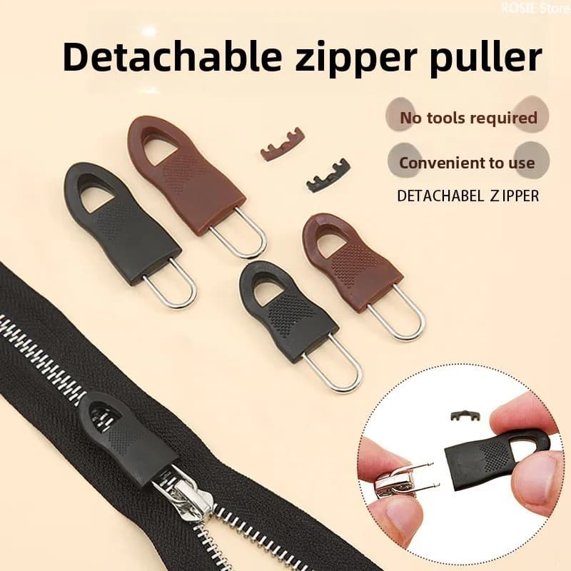 8Set Replacement Zipper Pull End Clothing Zip Fixer Broken Buckle Zip Cord Tab Bag Suitcase Tent Backpack Repair Tool
