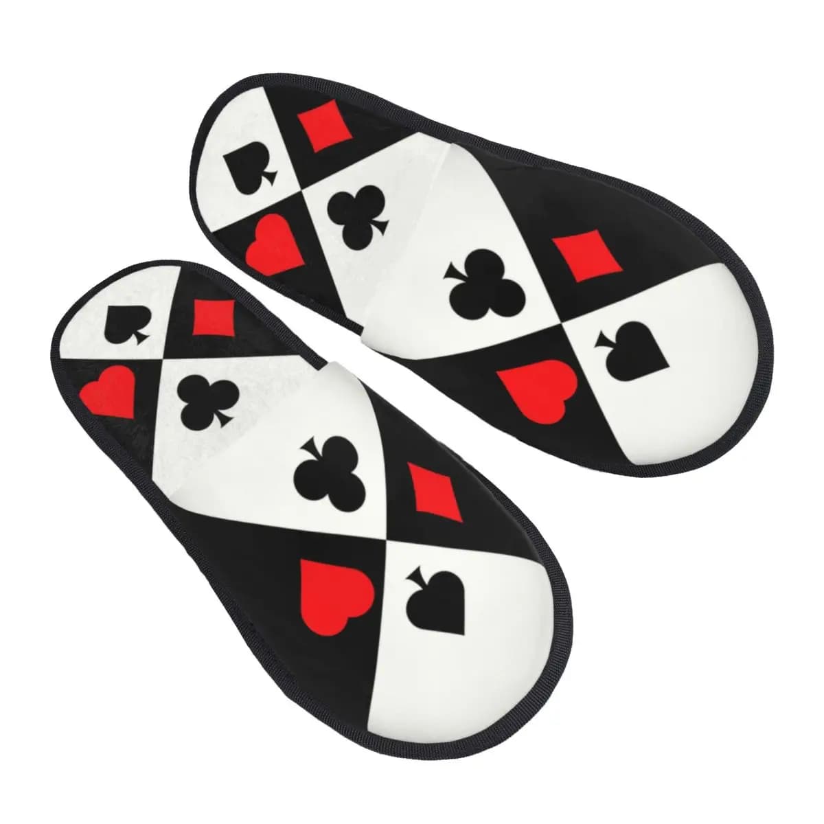 Poker personalizzato Quattro abiti Pantofole da casa in memory foam morbido Giocatori di giochi di carte da donna Comode pantofole antiscivolo calde