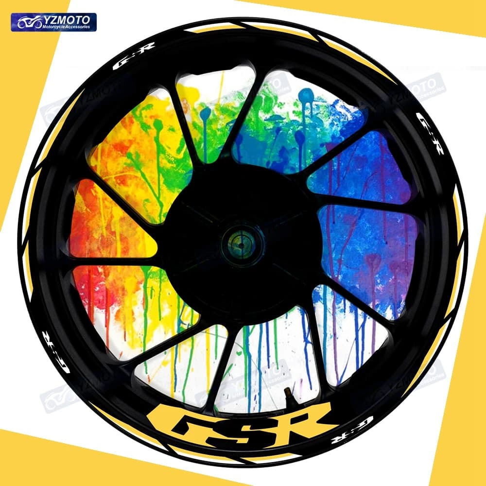 For GSR GSR750 GSR400 GSR600 Motorcycle 17 Inch Front Rear Wheel Hub Sticker Decal Reflective Modified Decorative Rim Stickers