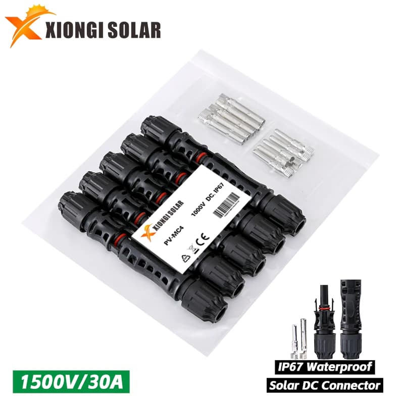 Kit connettori stecker pannello solare DC 1000V30A per cavo 2,5/4/6 mm2 1500 V/45 A