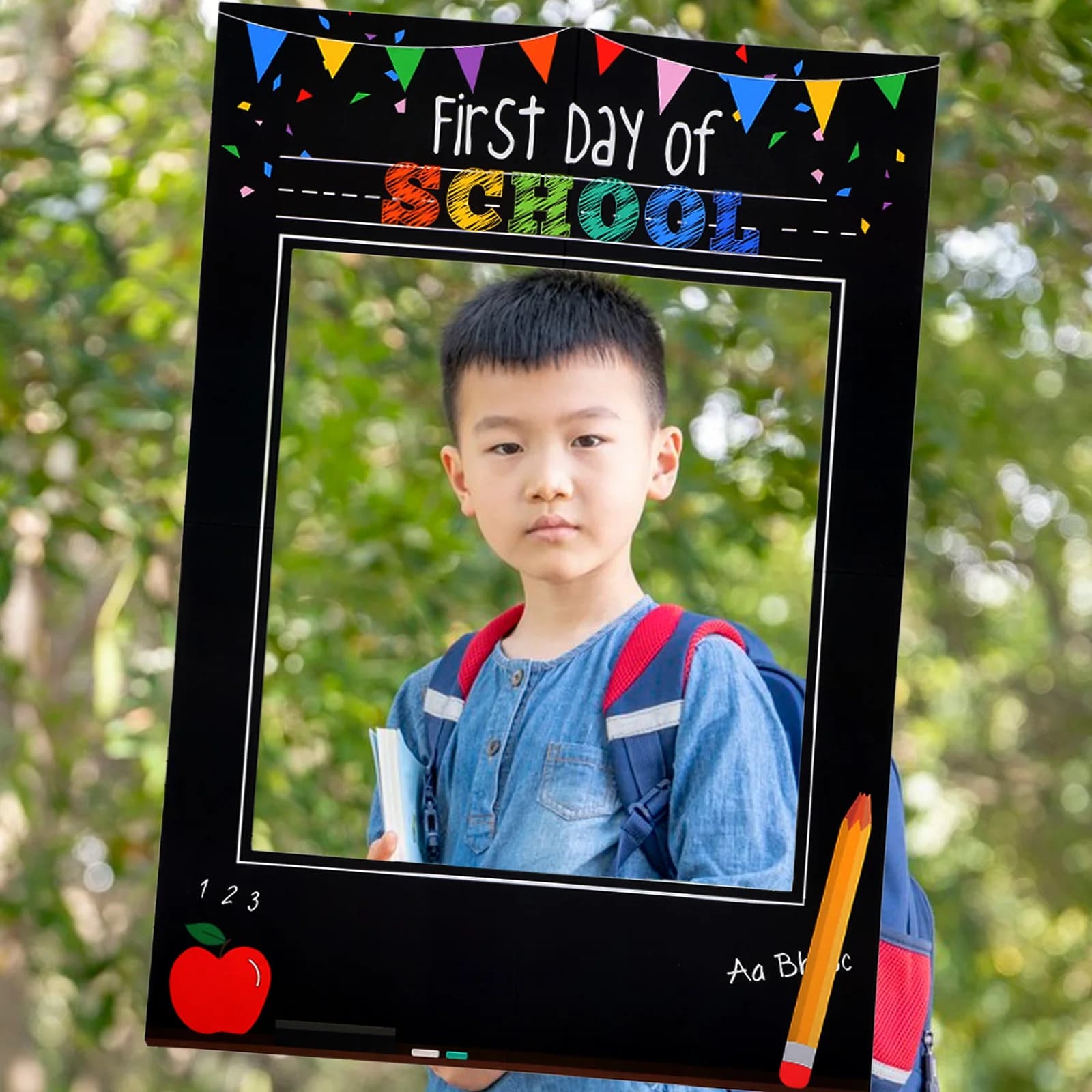 Puntelli per foto in classe Divertente cornice per cabina fotografica per il primo giorno della scuola Set decorativo per bomboniere per bambini
