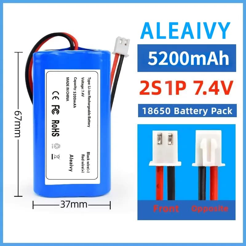 7.4 V 6800 mAh 18650 Lithium Ion Rechargeable Battery with PH2.0/XH2.54 Plug for Emergency Light, Sound, LED Light, Fishing Lamp
