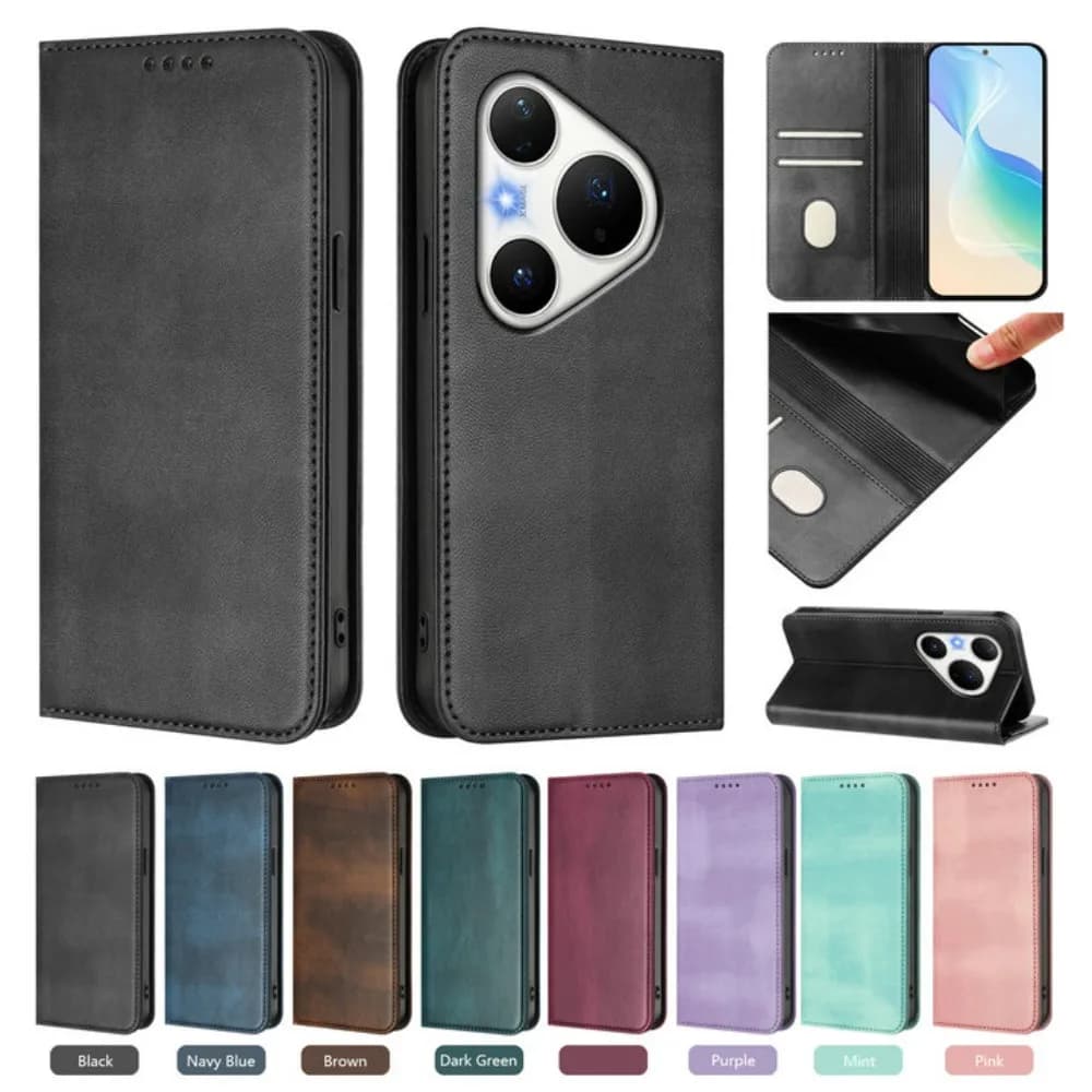 Custodia a Portafoglio in Pelle con Blocco RFID per Huawei Pura 90 Pro Max 5G, Cover Magnetica Flip per Huawei Pura 90 Pro, Funda per Pura 90ProMax