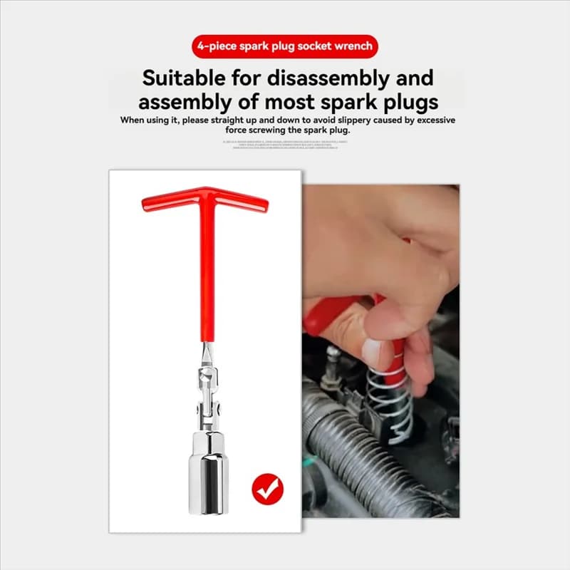 4PCS T Handle Wrench Socket Removal Tool Set 16/18/21Mm Motorcycles Lawn Mowers Rotation Spark Plug Removal Hand Tools-ABGL