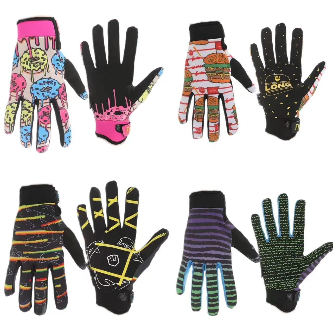 Fistplast 25 retro cycling gloves with long finger touch screen donuts