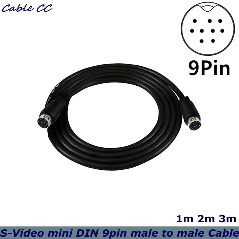 1-3m S-Video Mini DIN 9Pin TV Audio Cable 9 pin S-terminal Cable for Game Console Sound Cards, Audio Devices, and Set-top Boxes