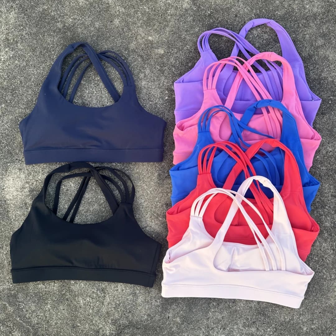 Tracolla incrociata ad alta resistenza in tinta unita Palestra PALESTRA Intimo Donna Fitness Reggiseno sportivo Top antiurto Atletico Allenamento stretto W