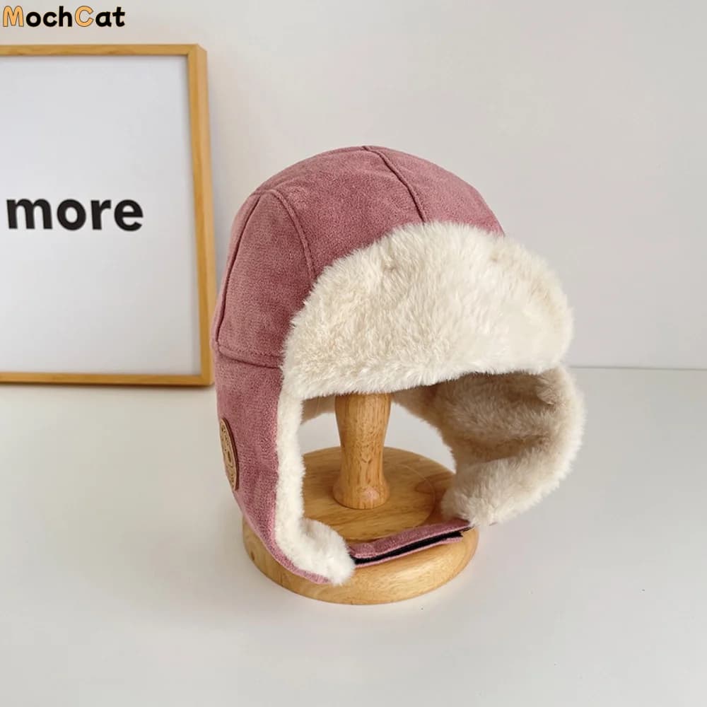 Cappello da Sci alla Moda con Occhiali, Simpatico Berretto da Pilota in Peluche con Paraorecchie, Morbida Protezione per le Orecchie per Bambini
