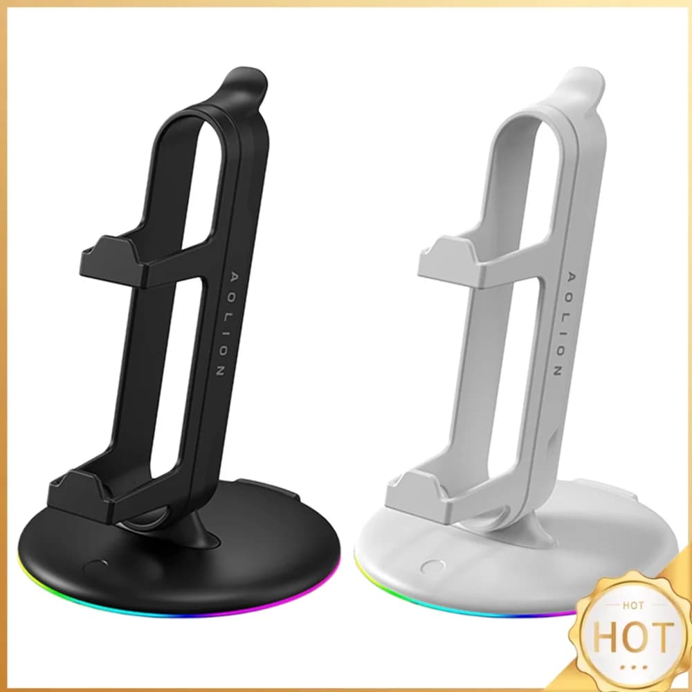 Controller Headset Stands For NS PS 5 Xbox with Detachable Hooks RGB Light Headphone Stand Game Controller Desk Organizer