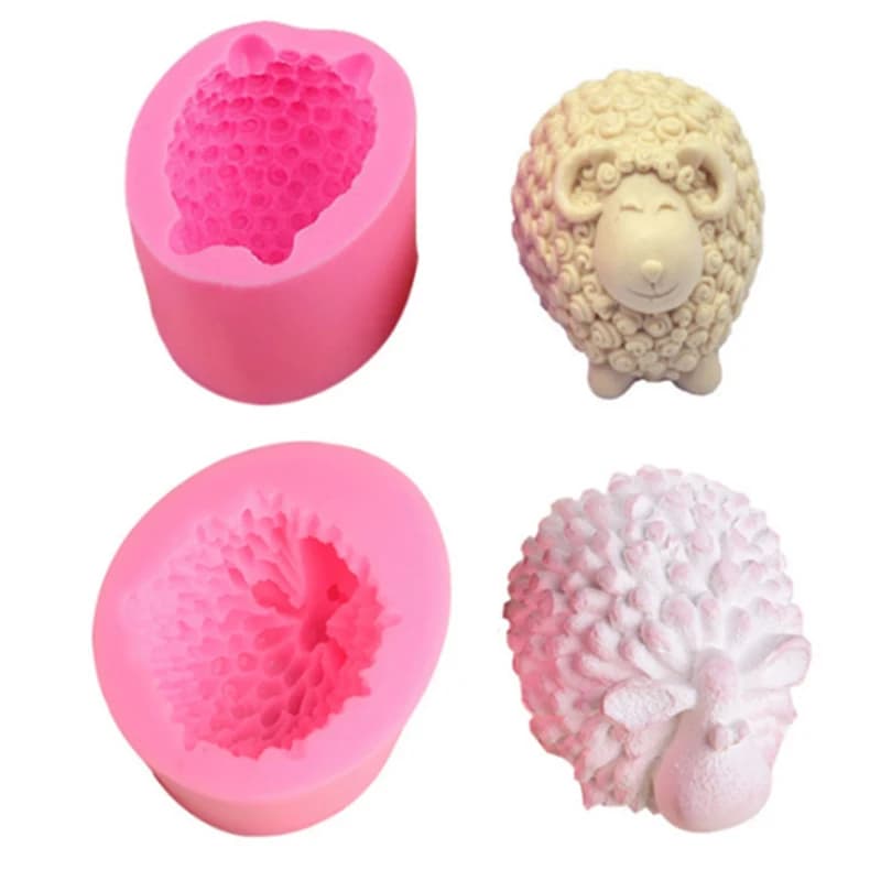 Stampi in Silicone 3D a Forma di Pecora per Candele, Stampi Fai-da-Te per Candele Artigianali, Sapone, Argilla, Gesso, Resina, Strumenti per Decorazione Torte