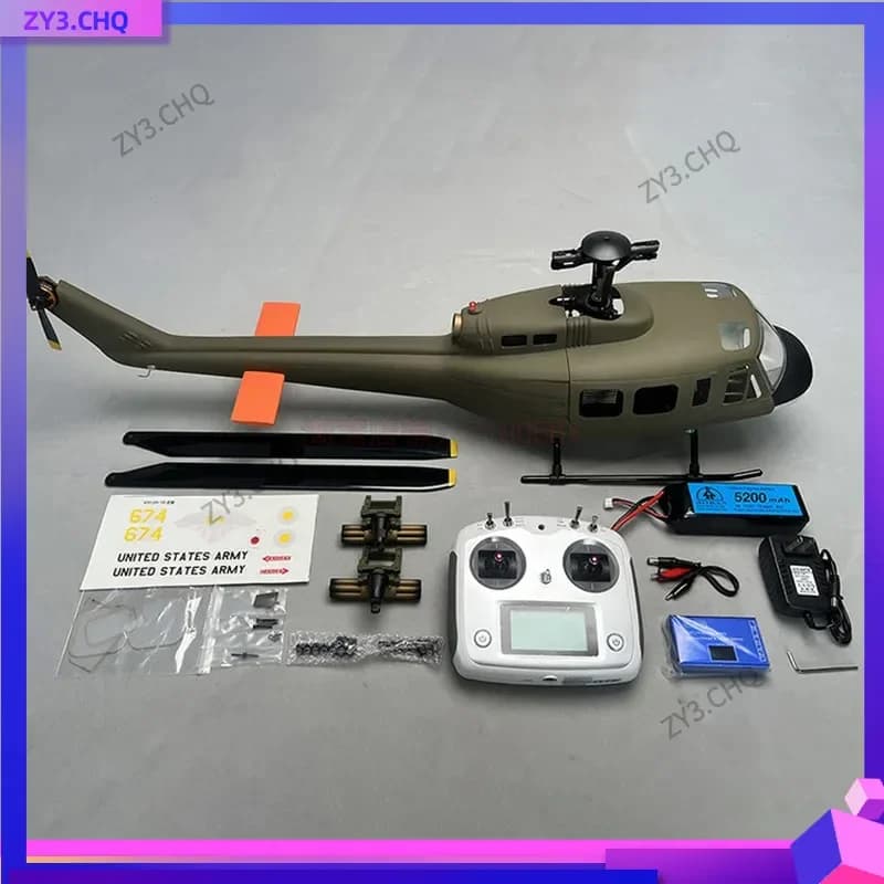 ROBAN Yuebang 470UH-1D Huey Modello di simulazione di mosca a mano Modello di telecomando per elicottero con controllo di volo GPS Hover Ritorno