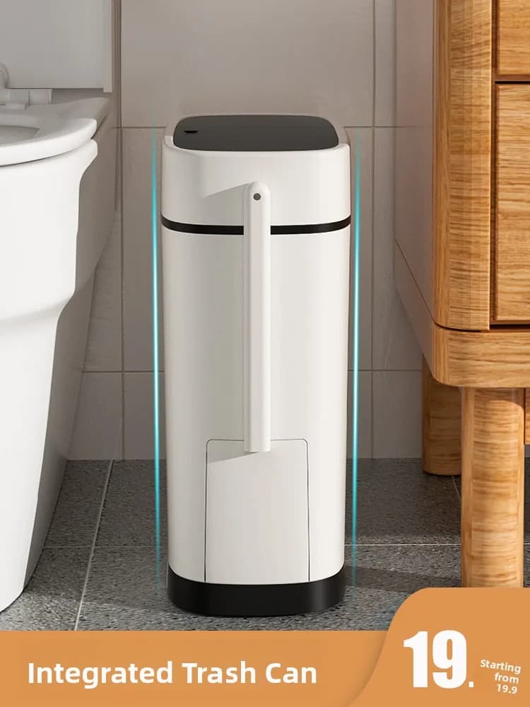 Cestino per rifiuti da bagno Batoom Tra Can, contenitore igienico stretto per WC con coperchio, cestino per carta igienica