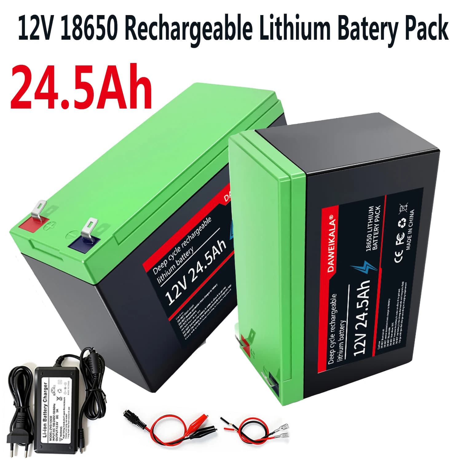 24.5Ah 12V 18650 lithium battery for energy storage, lighting, electric vehicles, toy car