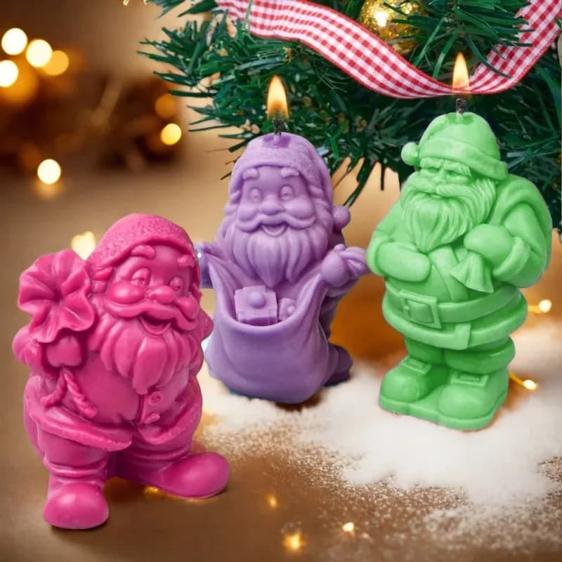 2026 New 3D Santa Claus Silicone Candle Mold With Dome Tip Hat For Aromatherapy, Gypsum, And Resin Christmas Decorative Gifts
