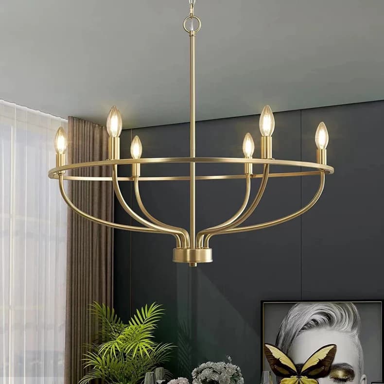 Lampadario moderno e minimalista ad anello in ferro per soggiorno, sala da pranzo, illuminazione ambientale, lampada da soffitto a LED