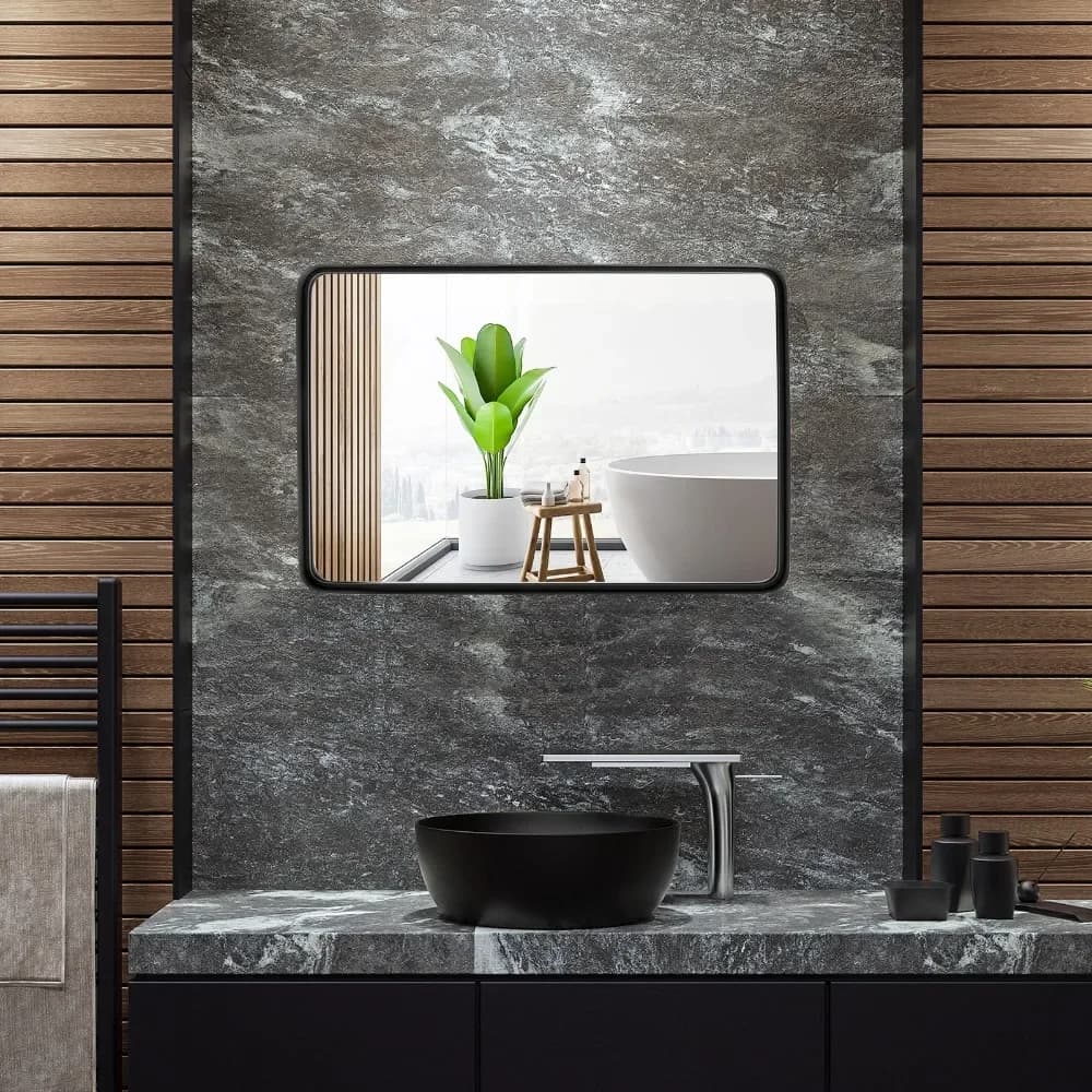 Specchio da Bagno Rettangolare da Parete, Verticale o Orizzontale, per Camera da Letto