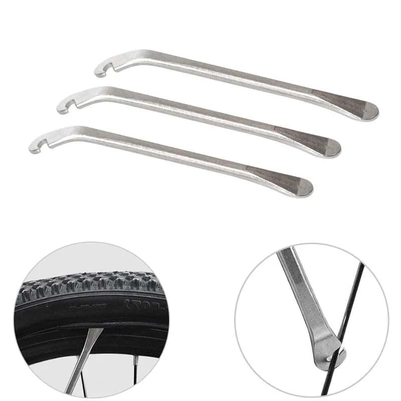 3PCS Strumento per rimuovere il tubo della leva della gomma della bicicletta Strumenti di riparazione delle ruote per ciclismo su strada MTB in acciaio inossidabile Strumento per aprire i pneumatici della bici