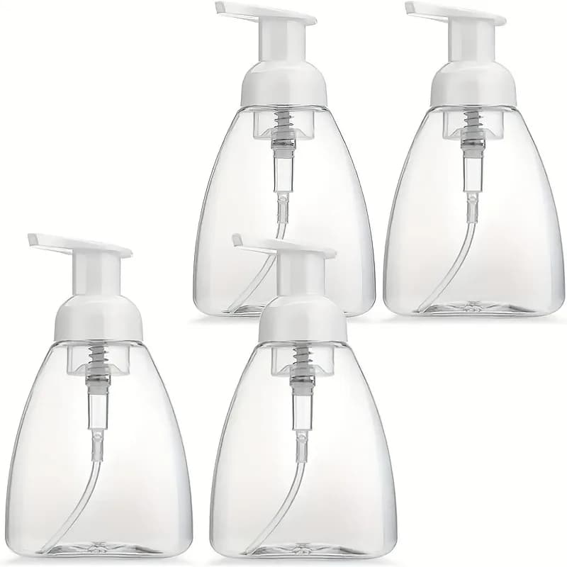 Dispenser di Sapone in Schiuma Ricaricabile con Pompa, 4/8 Pezzi, Bottiglie in Plastica per Bagno, Hotel, Cucina, Economico