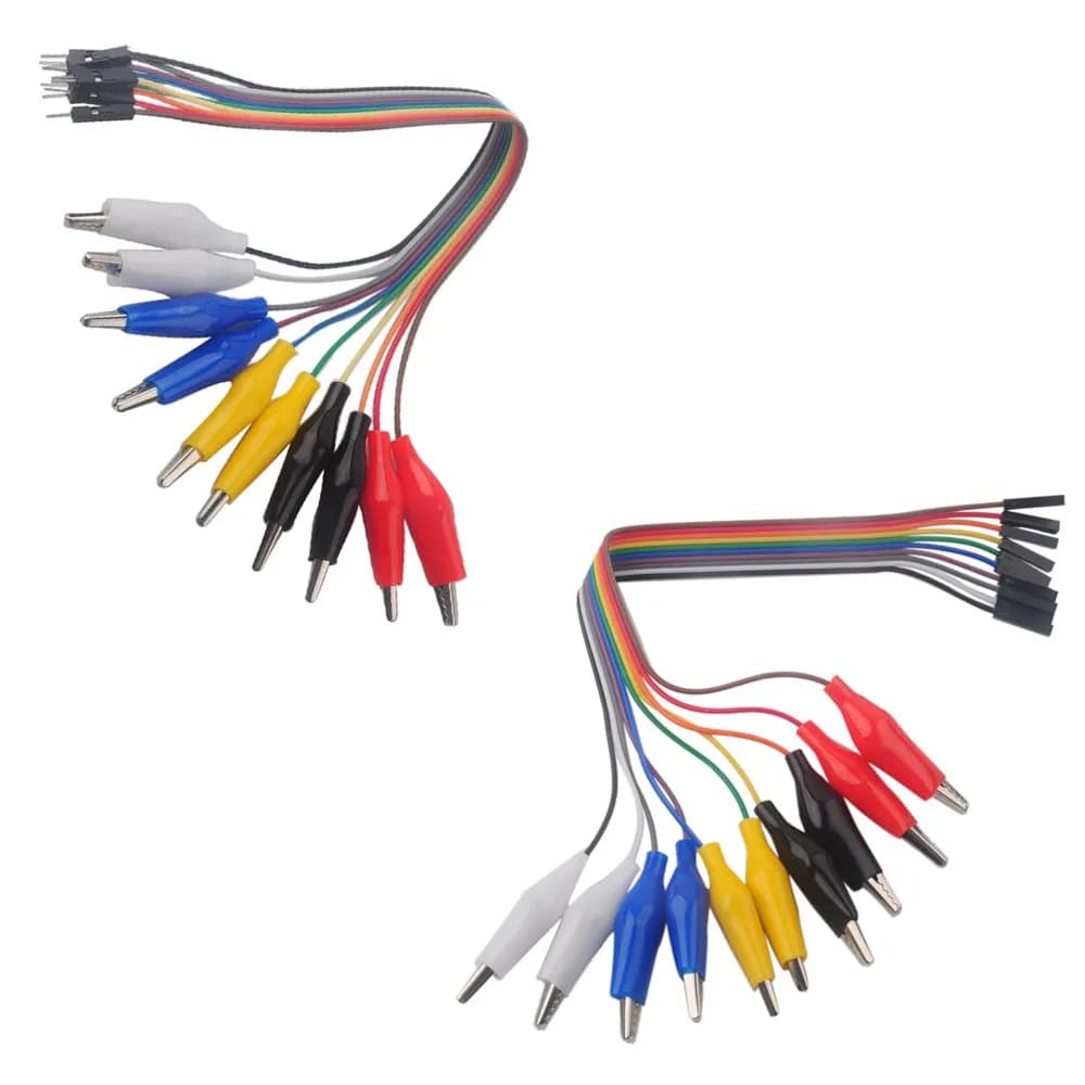 Cavo DuPont a 10 pin femmina/maschio con clip a coccodrillo, cavo per esperimenti e test, adatto per Arduino, Raspberry Pi e Orange Pi